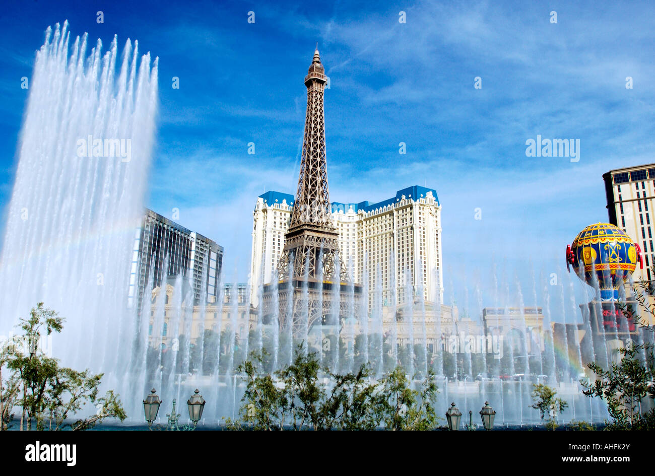 Eiffel Tower replica at Paris hotel Las Vegas Stock Photo