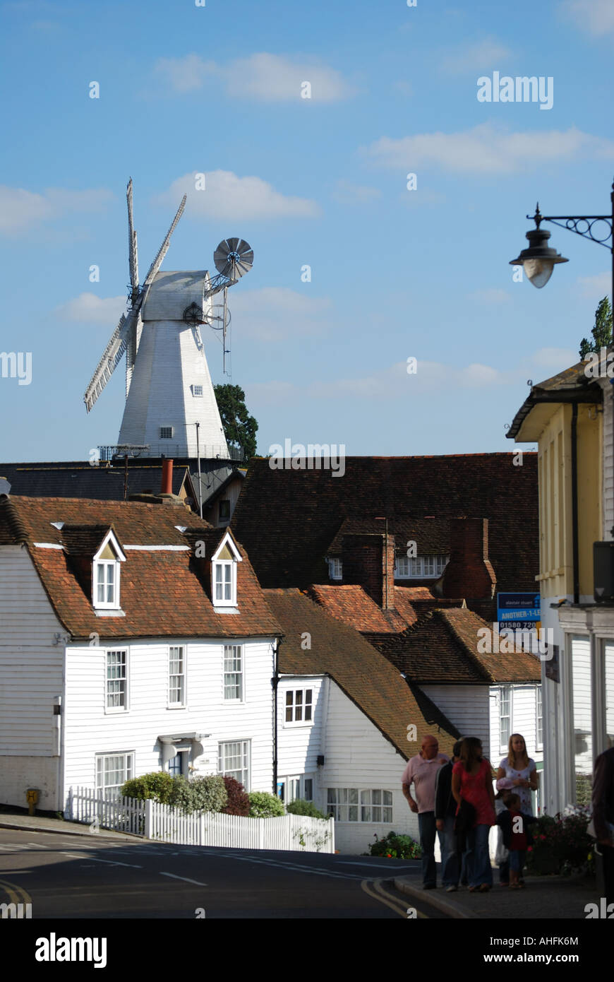 View of Union Windmill from Stone Street, Cranbrook, Kent, England, United Kingdom Stock Photo