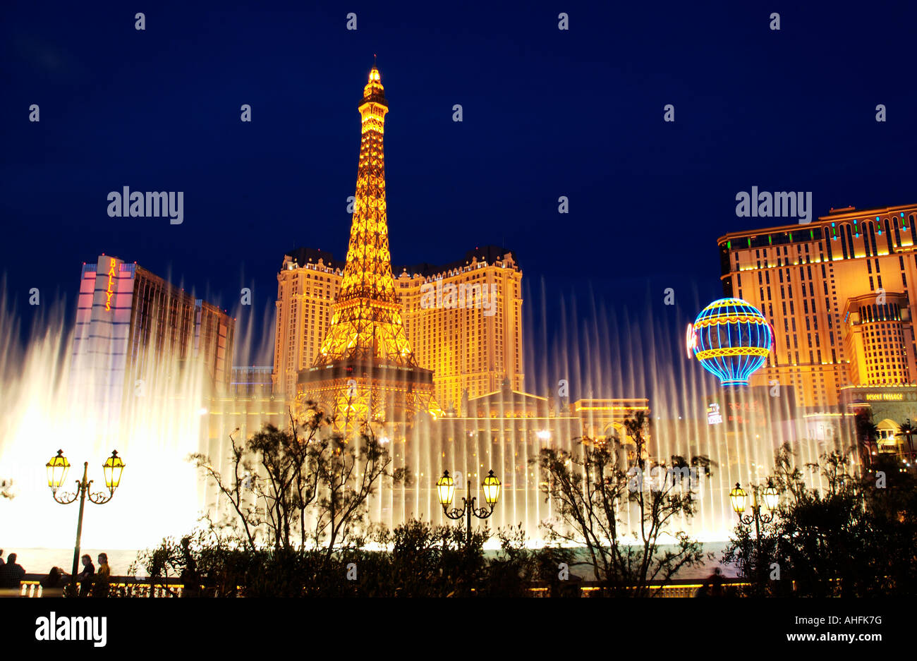 Eiffel Tower replica at Paris hotel and casino Las Vegas Stock Photo