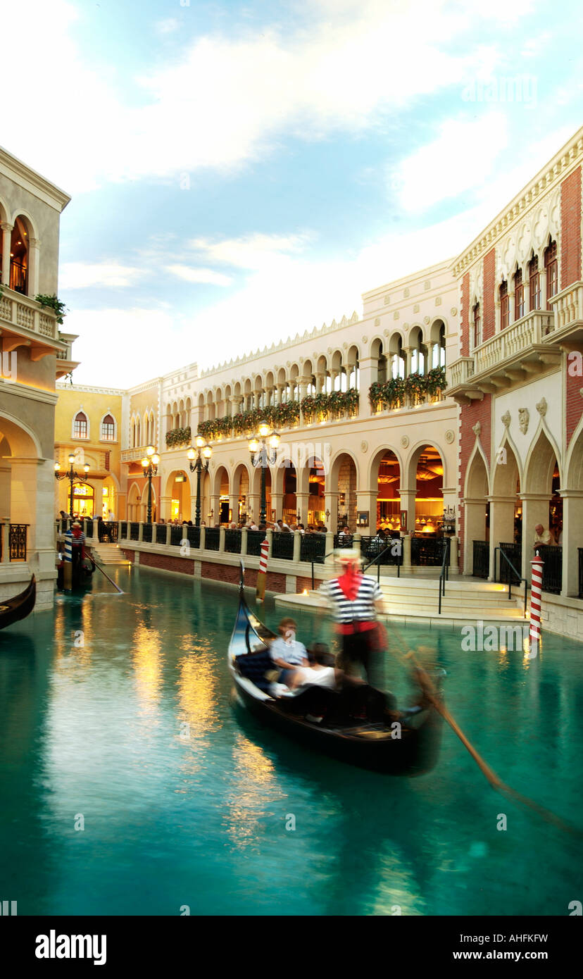 Grand canal shops at Venetian Hotel and Casino Las Vegas Stock Photo