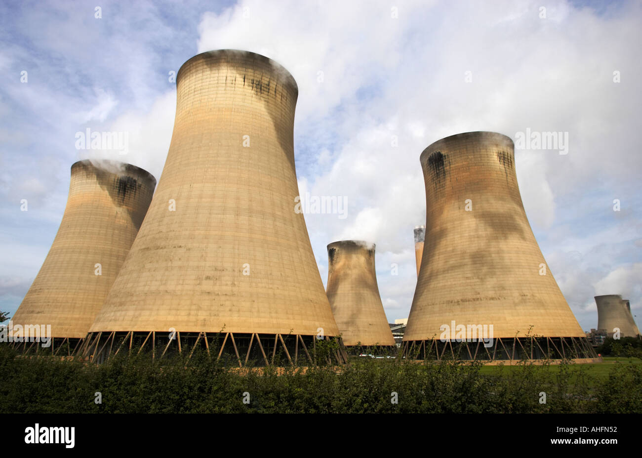 Cooling towers at Drax power station near Selby North Yorkshire England UK Stock Photo