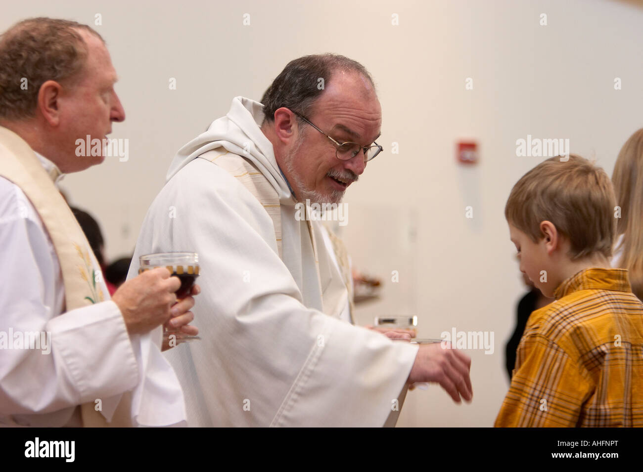 Catholic priest during Mass Stock Photo Alamy