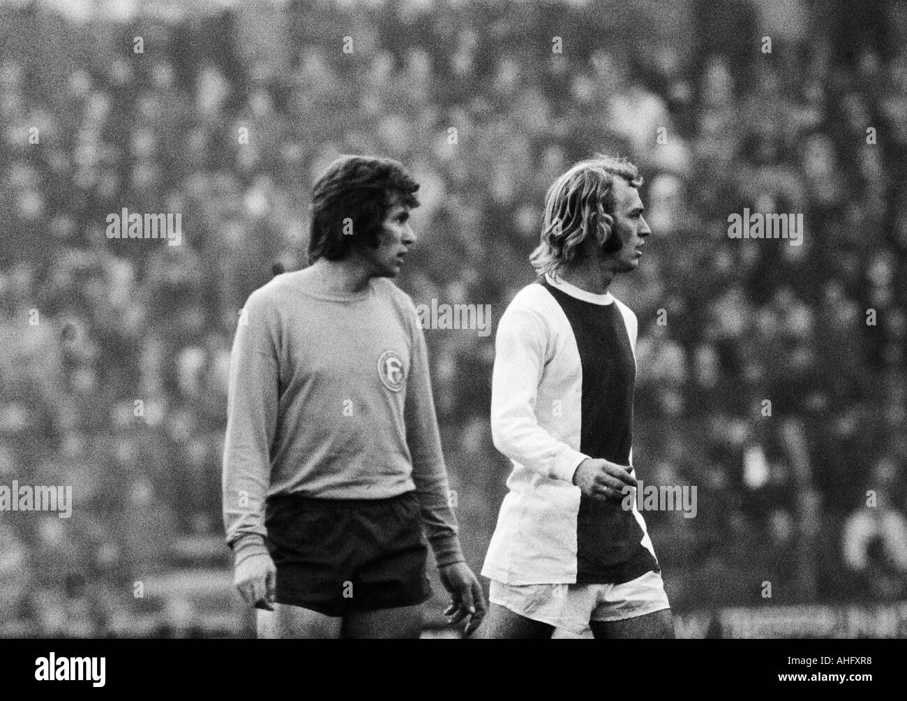 football, friendly game, 1972, Rhine Stadium in Duesseldorf, select