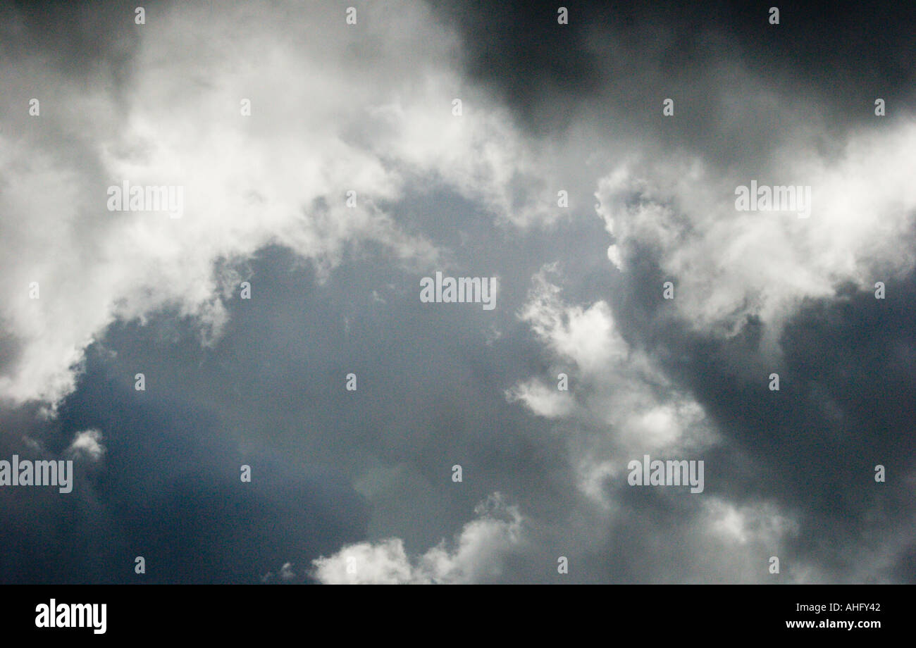 Storm clouds over Pasadena after a sudden spring shower, Los Angeles County, Southern California Stock Photo