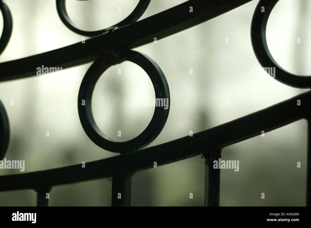 Iron fence in a graveyard Stock Photo Alamy