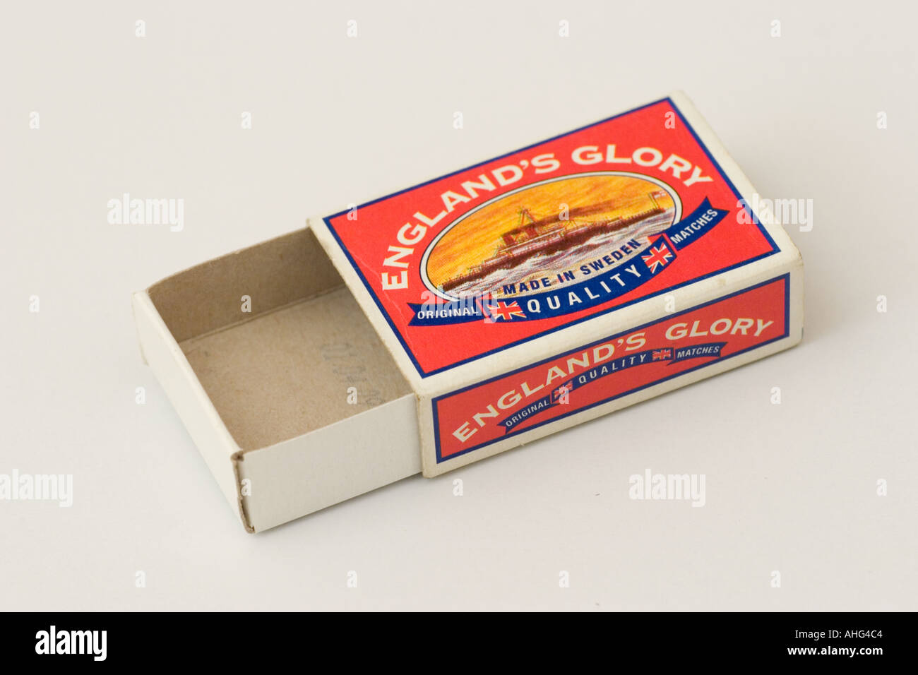 Empty box of safety matches Stock Photo