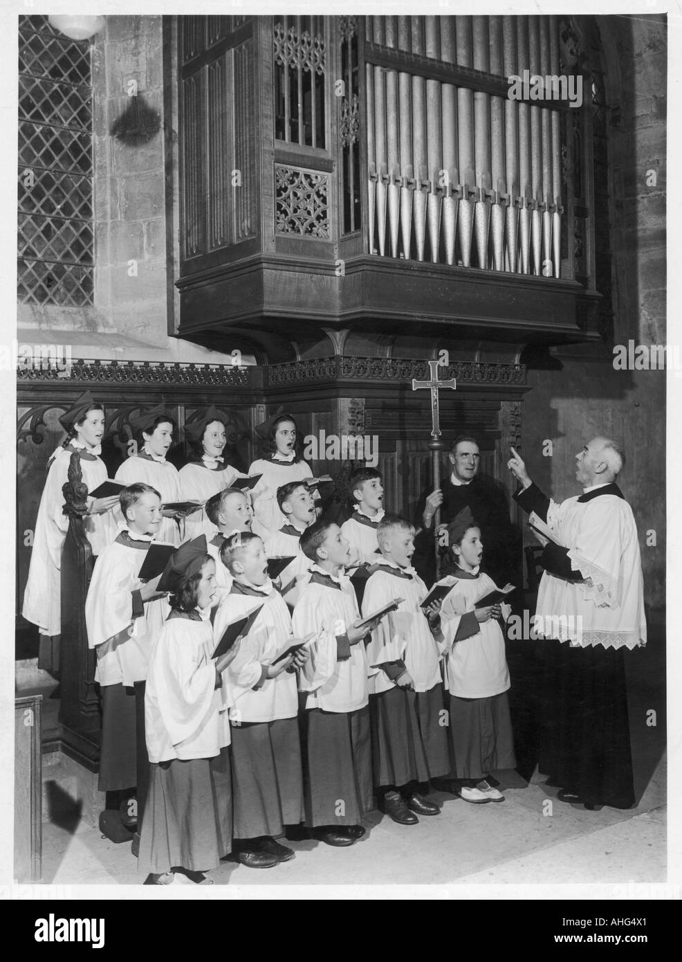 Church Choir Singing Stock Photo
