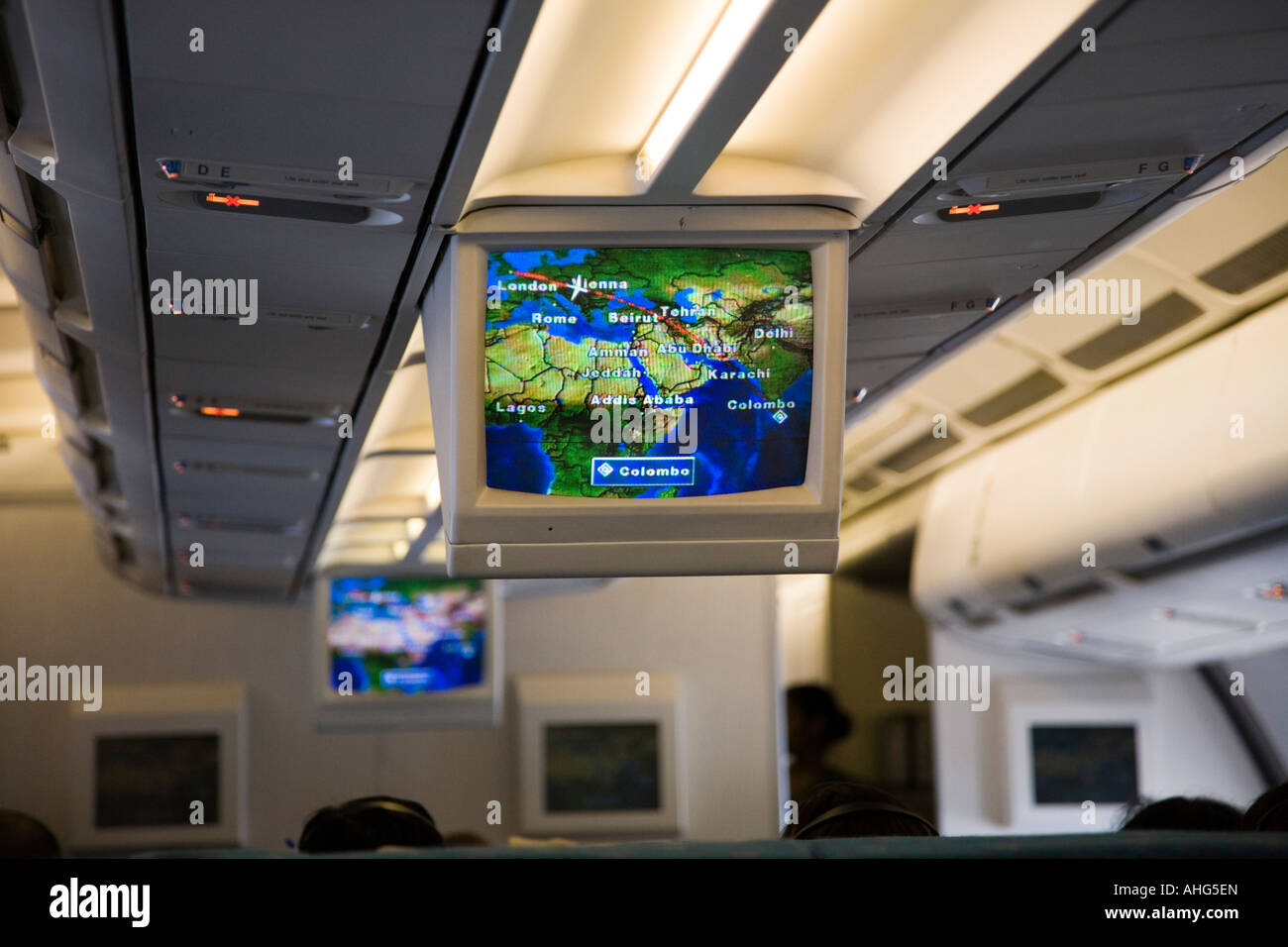 Aeroplane flight position map showing position above Vienna Stock Photo ...