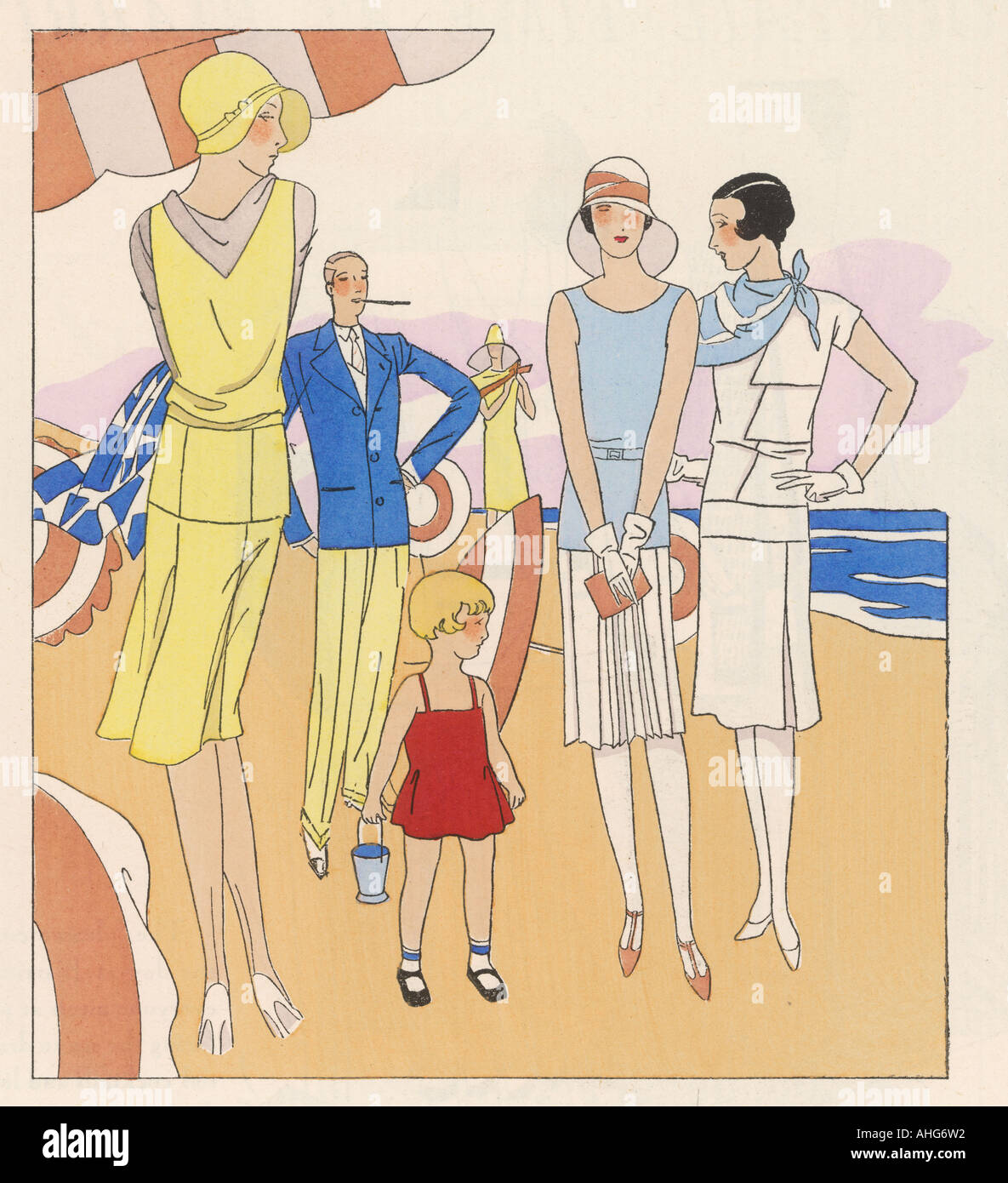 1920s family beach hi-res stock photography and images - Alamy