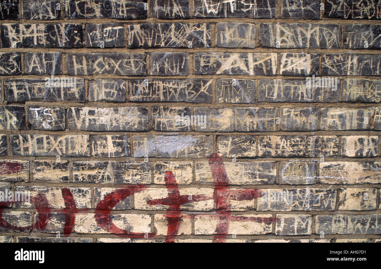 graffiti writing on the wall Education system UK central foundation