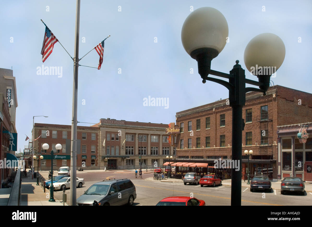 Haymarket District in Lincoln Nebraska is a renovated warehouse area