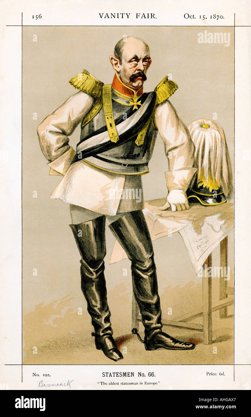 Otto Von Bismarck, 1870 Vanity Fair cartoon of the Prussian statesman and first Chancellor of the German Empire Stock Photo