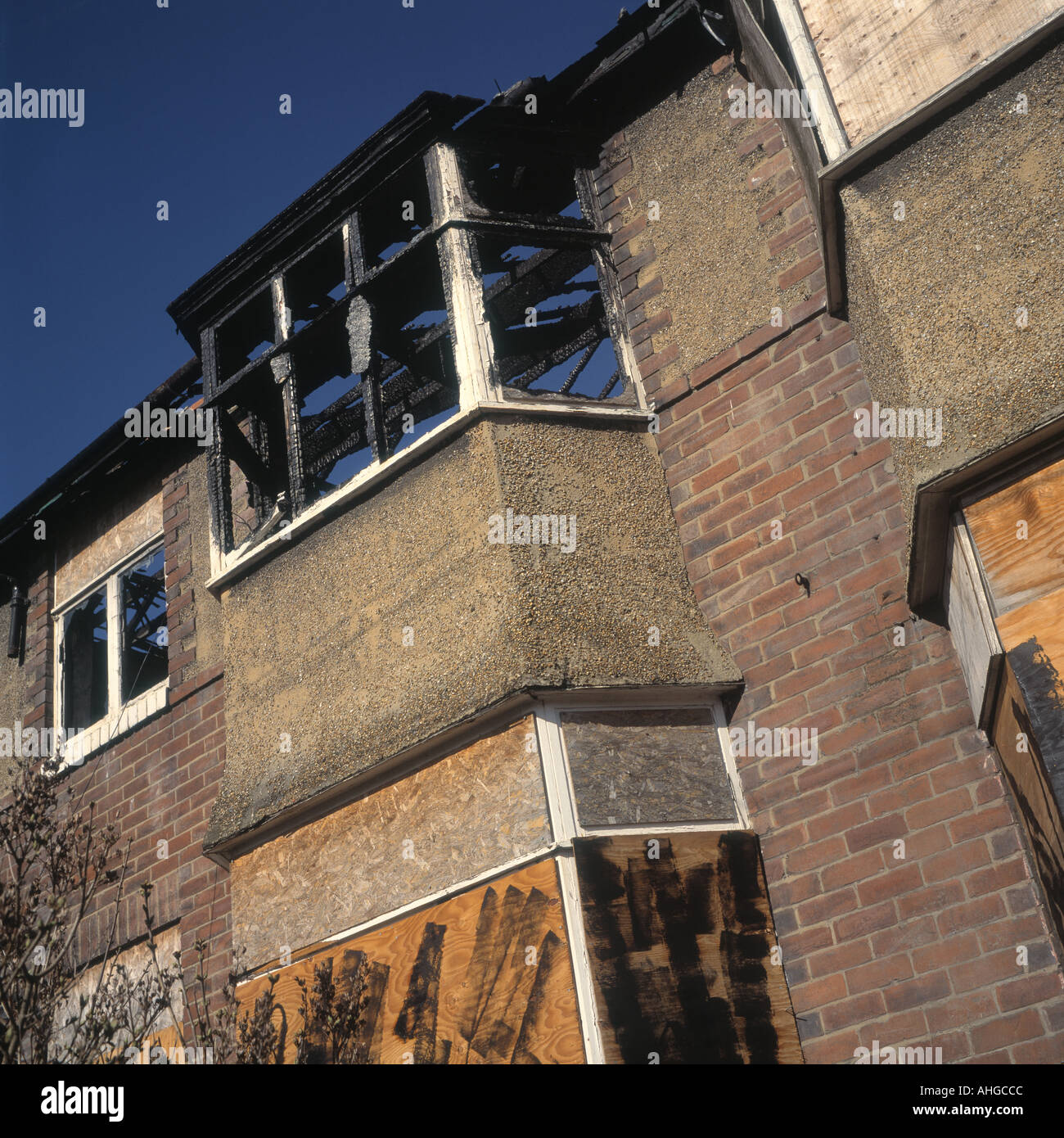 Burnt out house Benwell Newcastle 2004 Stock Photo Alamy