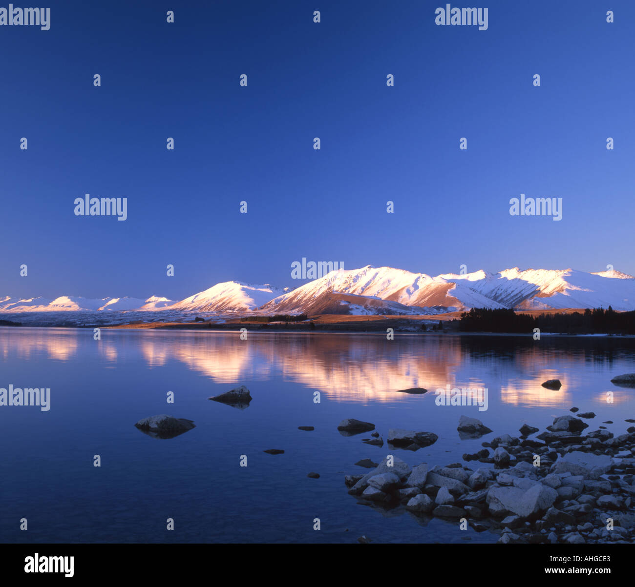 Sunset Lake Tekapo South Island New Zealand Stock Photo - Alamy