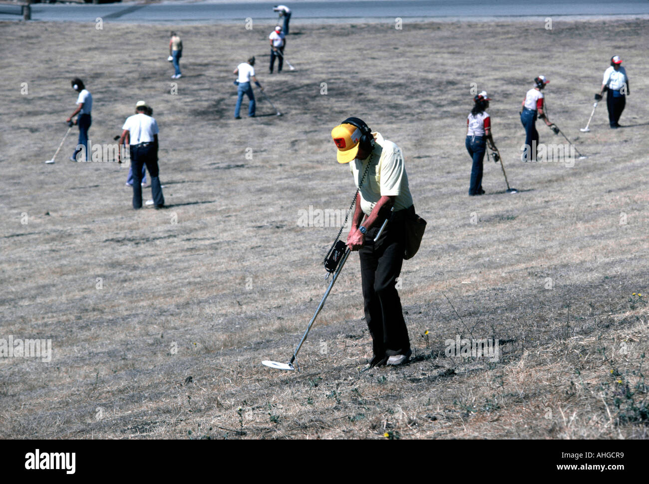 Metal detectors hunt Stock Photo Alamy