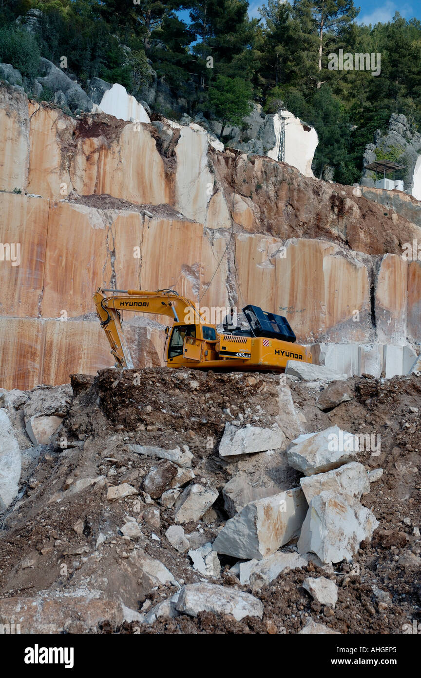 Limestone quarry near Sazak in Anatolia Southern Turkey. Stock Photo
