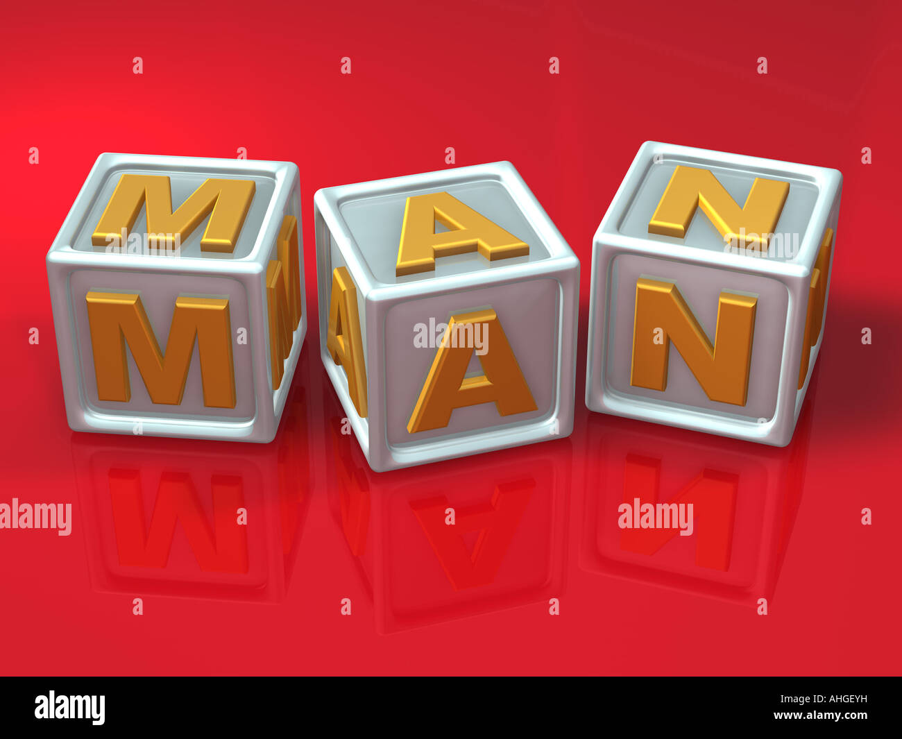 block letters 3d concept illustration Stock Photo - Alamy