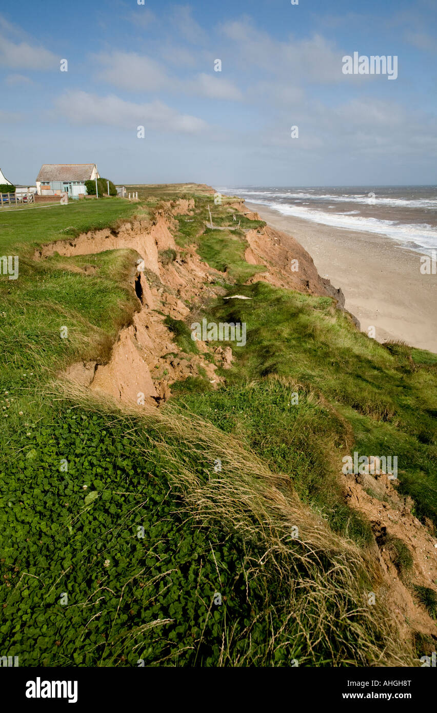 Coastline erosion at Aldbrough, Yorkshire, UK. Stock Photo