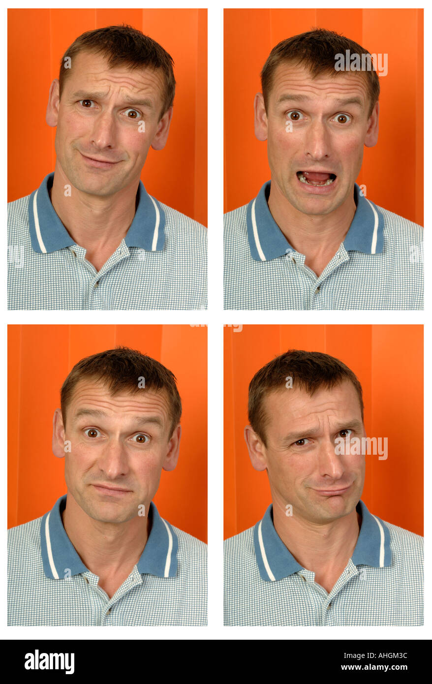 Man in a photo booth Stock Photo