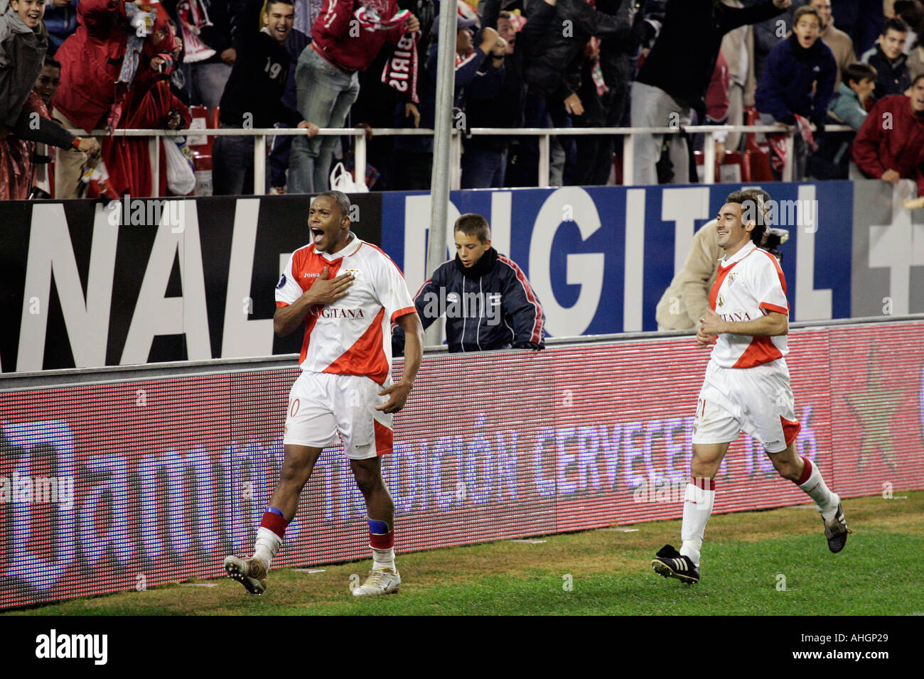Julio Cesar Baptista celebrates score of a goal Stock Photo
