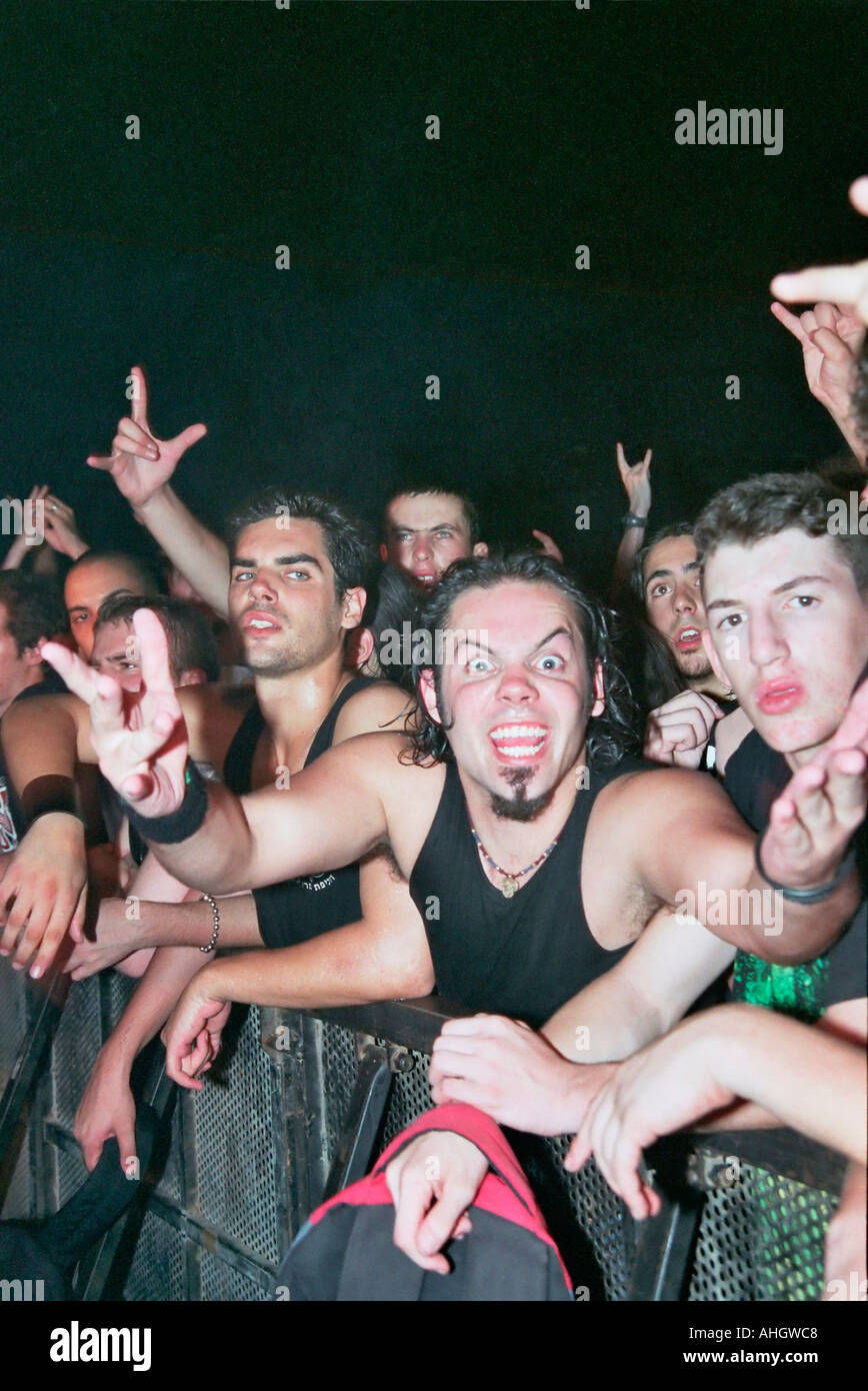 Israel Tel Aviv ecstatic crowd of teenagers near the stage during a ...