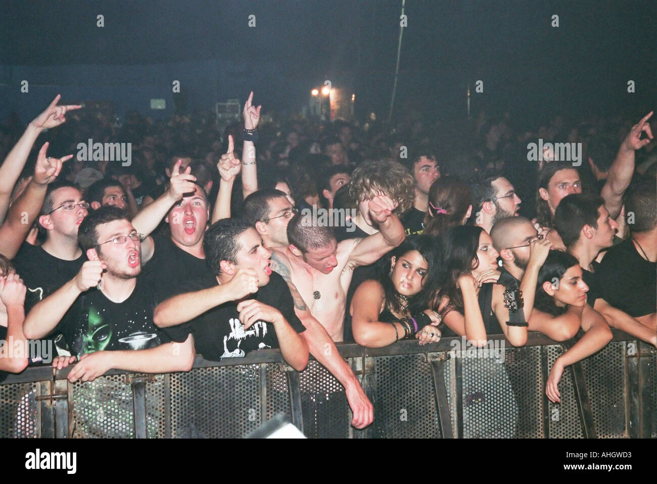 Israel Tel Aviv ecstatic crowd of teenagers near the stage during a ...