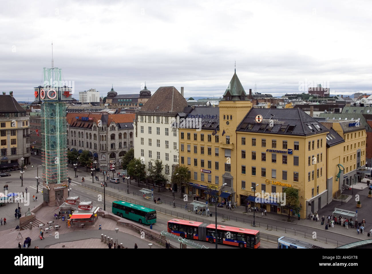 Downtown Oslo in Central Station area Stock Photo
