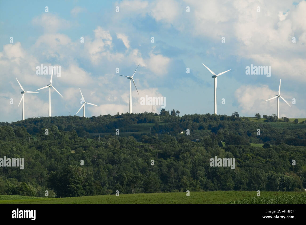 Wind power turbines Madison New York upstate Great Western Turnpike