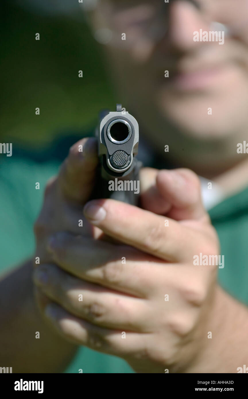 Colt 45 caliber automatic pistol Stock Photo