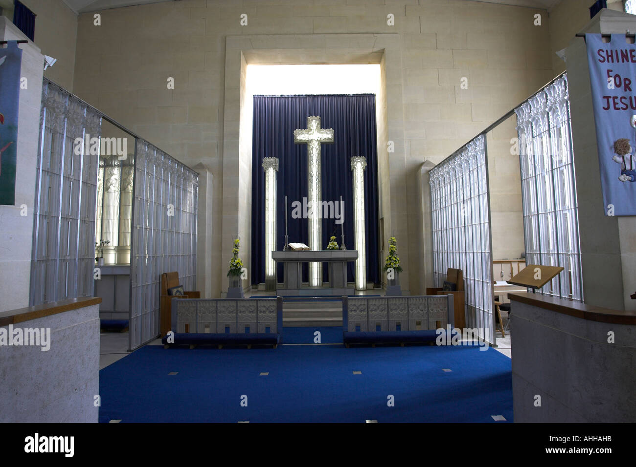 This is a series of photographs taken in Jersey ,Channel Islands UK St  Matthew's Church in Jersey (The Glass Church Stock Photo - Alamy