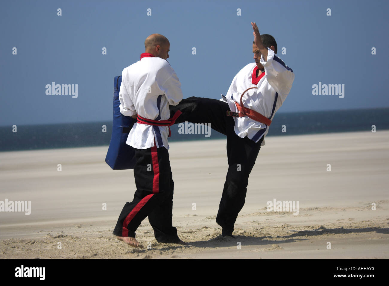 Free Style Beach Karate Jersey ,Channel Islands UK on Five Mile Beach