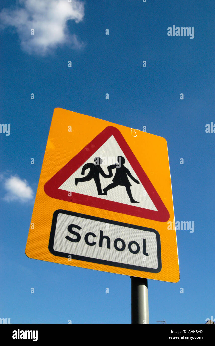 School crossing sign, UK Stock Photo