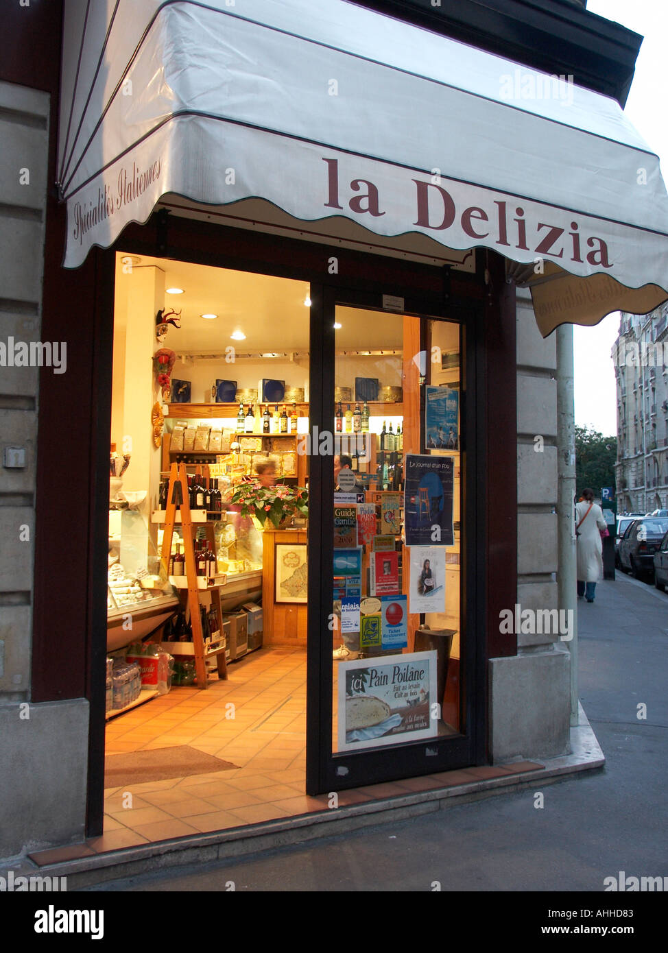 Delicatessen and wine shop in the Montparnasse District Paris France Stock Photo
