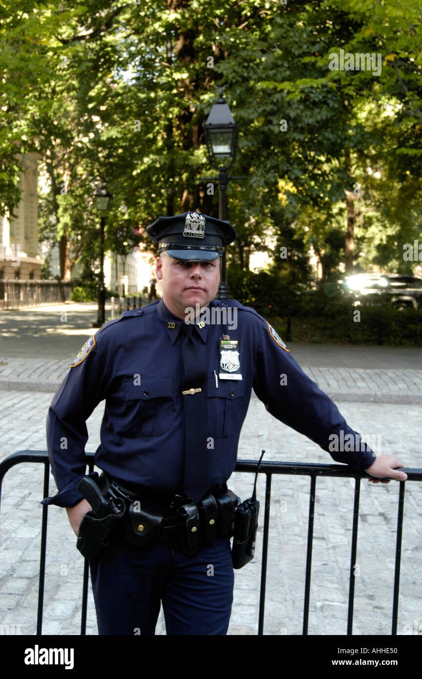 Portrait of New York policeman, New York City, USA Stock Photo