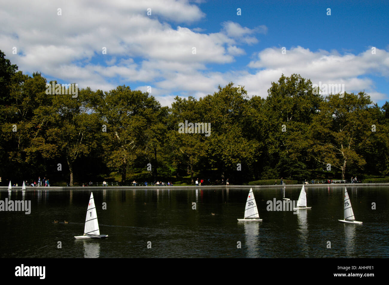 Remote controlled model sail boats on Conservatory Water in Central