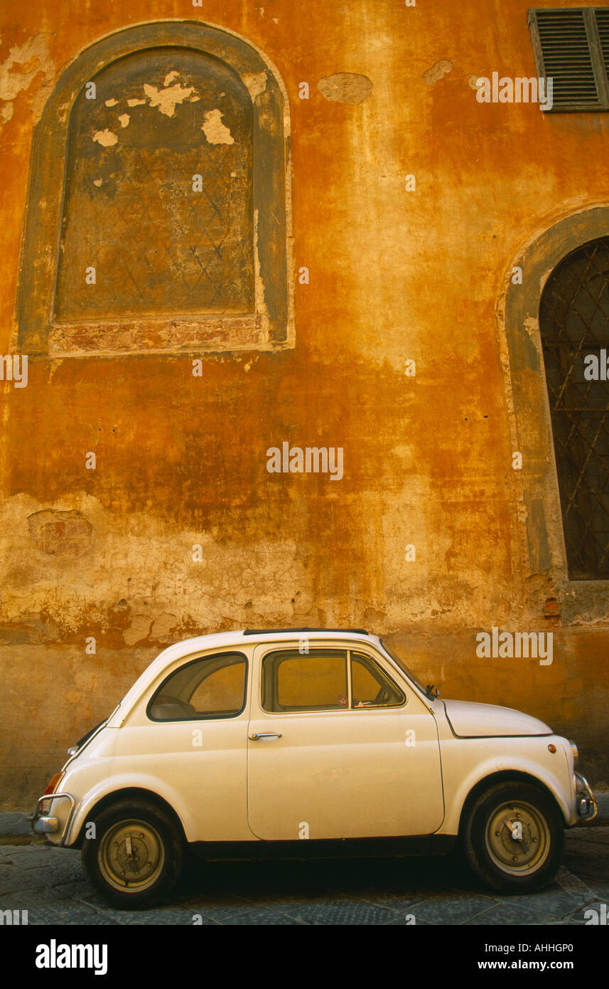 ITALY Tuscany Florence White original vintage Fiat 500 Cinquecento car ...