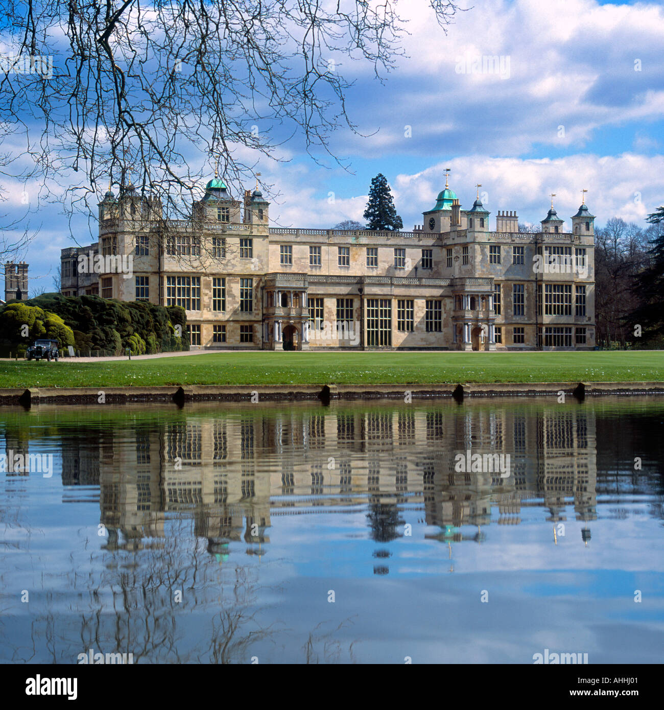 Audley End House in Essex England Reflected in water Stock Photo Alamy