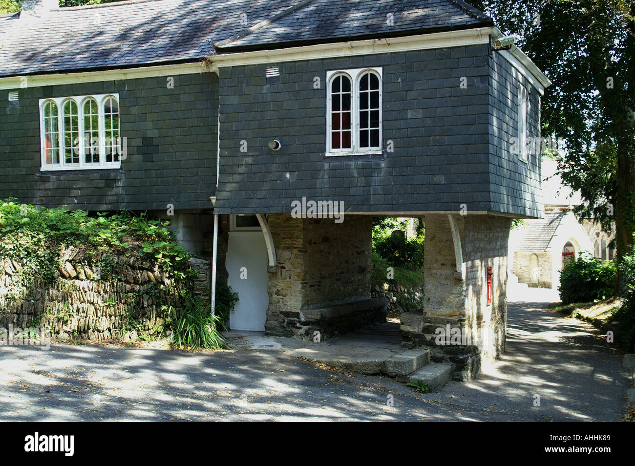 Entrance to Parish church of St Keyne Kenwyn Truro Cornwall Stock Photo