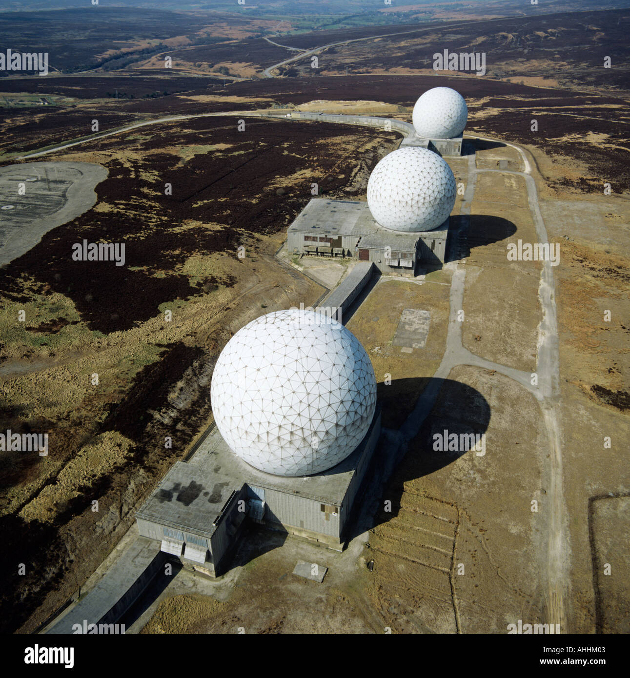 Fylingdales Early Warning Station North Yorkshire Moors UK aerial Stock