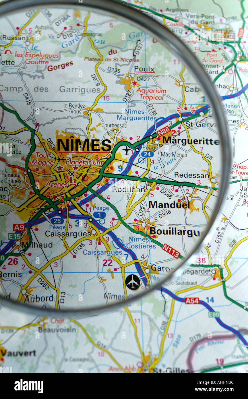 Nimes map hires stock photography and images Alamy