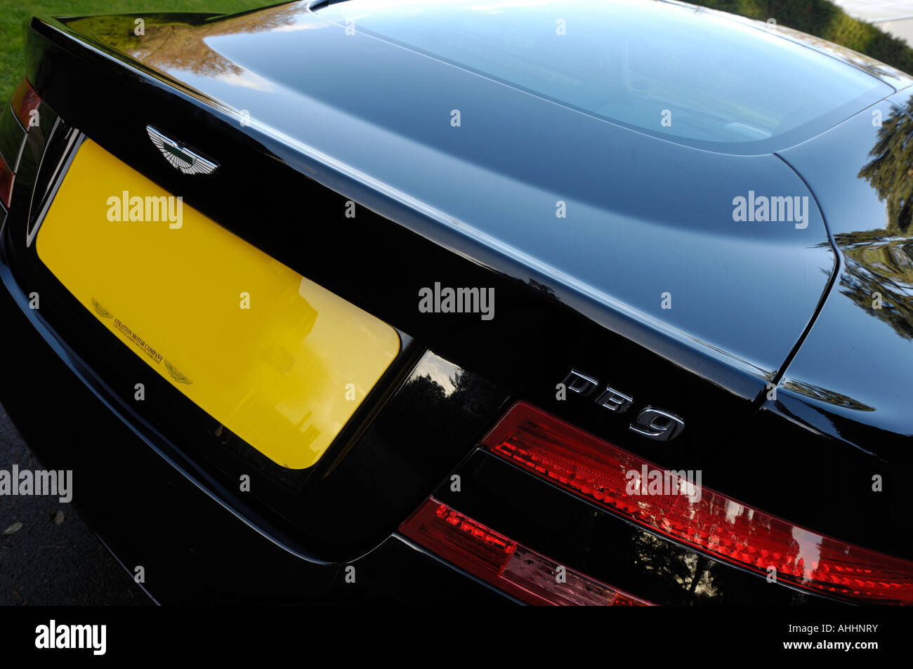 Aston Martin DB9 three-quarter view taken from rear offside Stock Photo ...