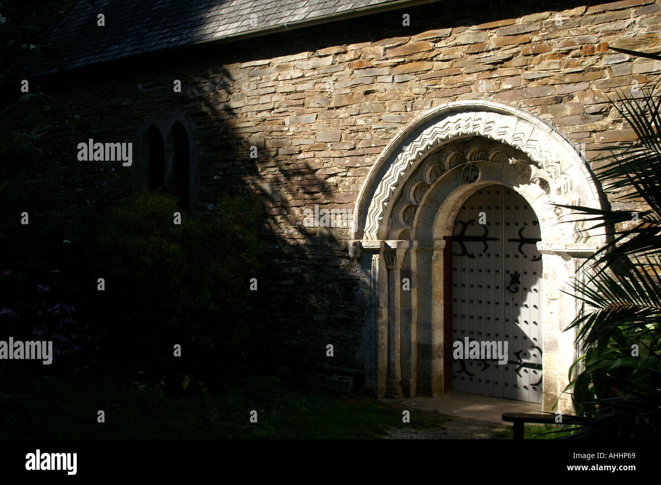 The church of St Anthony in Roseland Cornwall Stock Photo