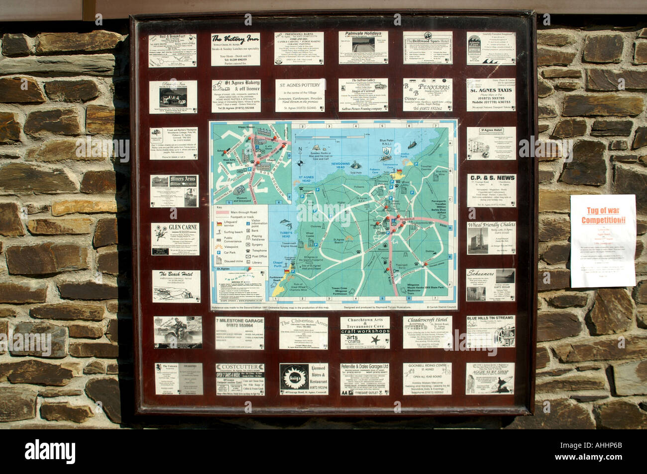 Map by coastal footpath at Trevaunance cove St Agnes SWCP Cornwall Stock Photo Alamy