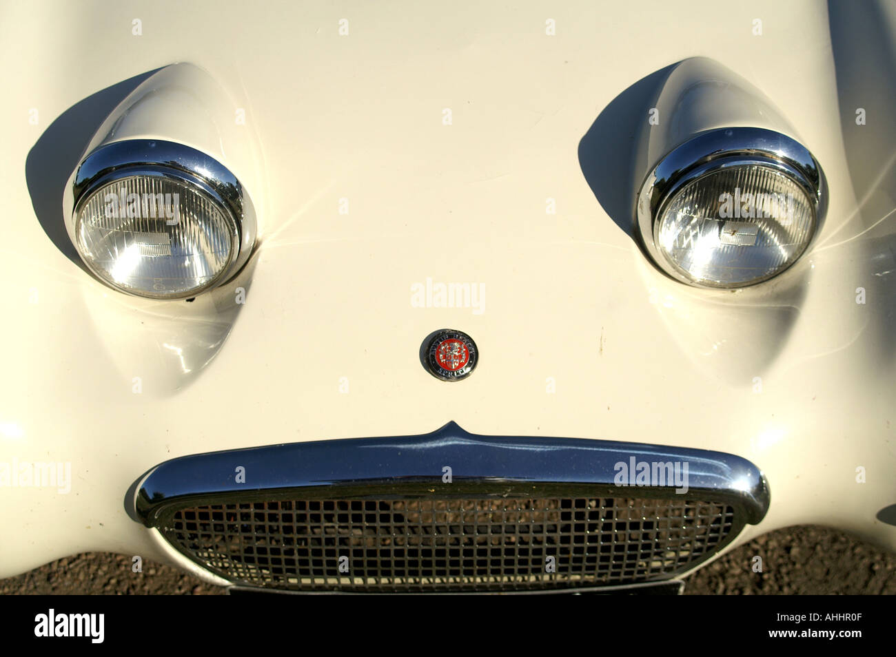 Front view of Austin Healey Sprite classic sports car the Frogeye Stock Photo