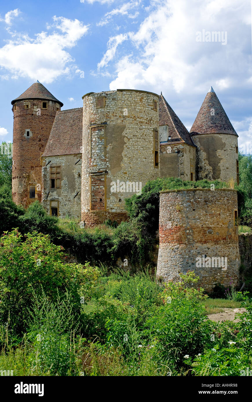 'Arginy' castle ruins, Charentay, Rhône, Beaujolais wine country France Europe Stock Photo