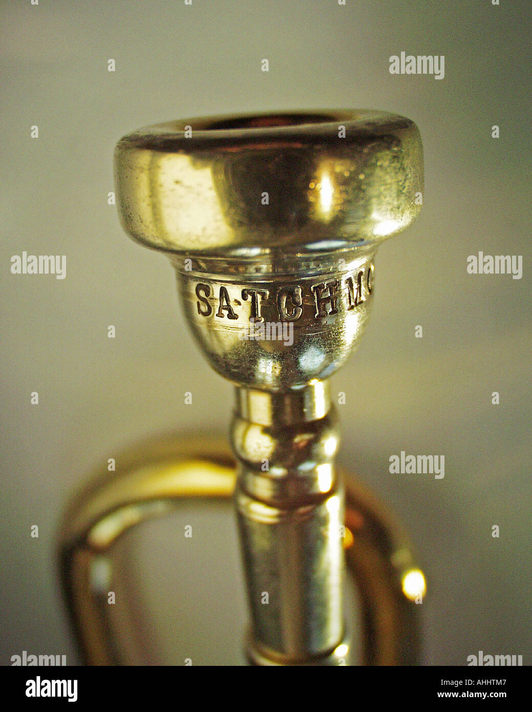 Louis Armstrong s trumpet Stock Photo