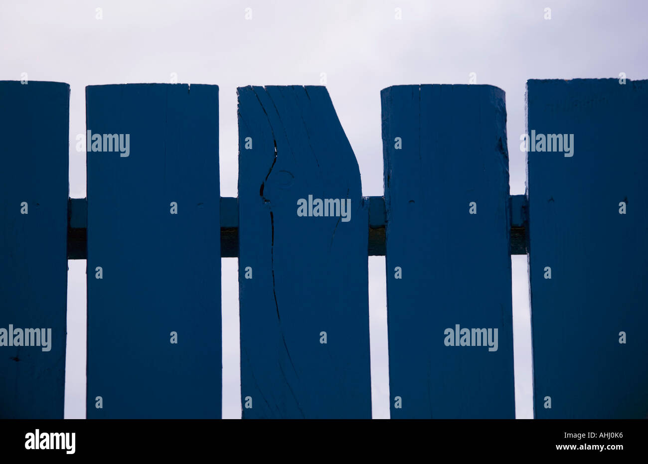 Blue fence boards Stock Photo Alamy