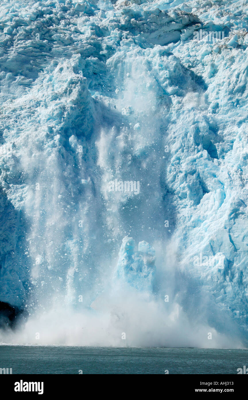 Holgate Glacier calves into Holgate Arm Aialik Bay Kenai Fjords National Park Alaska Stock Photo