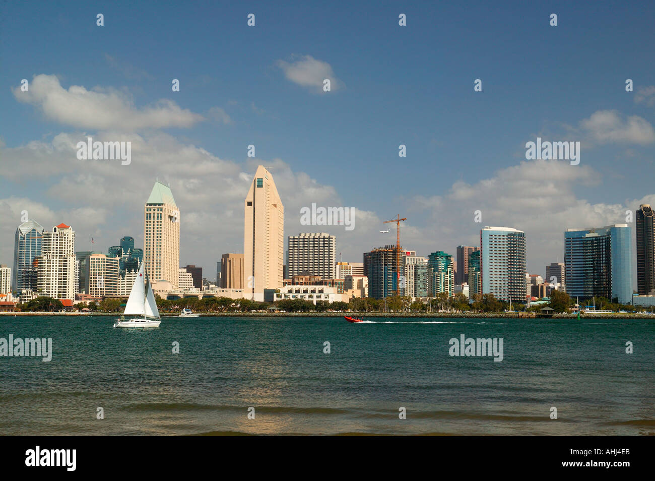 The downtown San Diego skyline as viewed from Coronado San Diego California Stock Photo