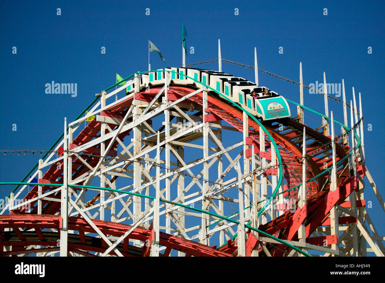 Wooden rollercoaster Belmont Park Mission Beach San Diego California ...